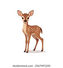 cute baby rein deer antlers animals icon vector art flat design illustrations