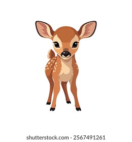 cute baby rein deer antlers animals icon vector art flat design illustrations