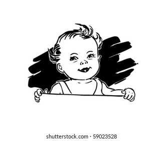 Cute Baby - Retro Clip Art