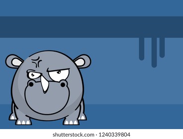 cute baby rhino ball style cartoon expression background in vector format very easy to edit 