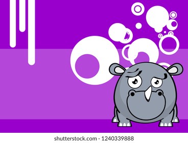 cute baby rhino ball style cartoon expression background in vector format very easy to edit 