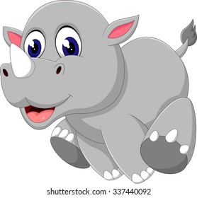 Cute baby rhino cartoon of illustration
