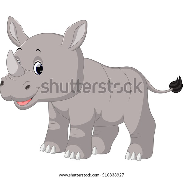 Cute Baby Rhino Sitting Stock Vector (Royalty Free) 510838927