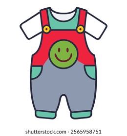 Cute Baby Romper with a Smiling Face Design