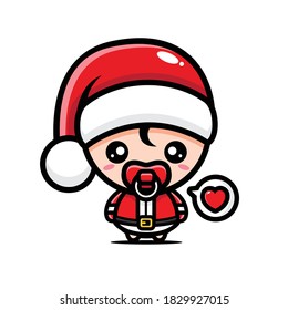 cute baby santa claus vector design
