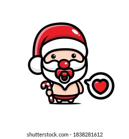 cute baby santa claus vector design