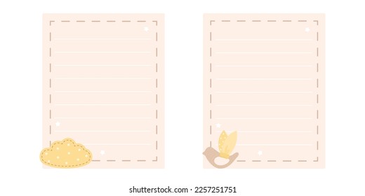 Cute baby scrapbook elements set. Vector notes