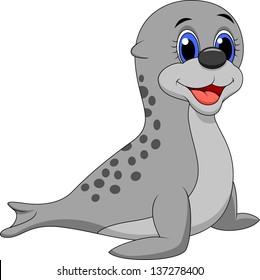 Cute baby seal cartoon