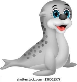 Cute baby seal cartoon