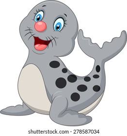 Cute baby seal cartoon 