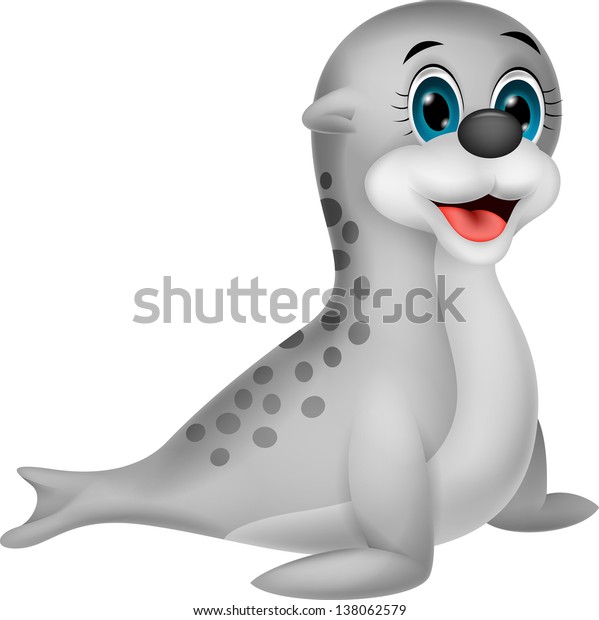 Cute Baby Seal Cartoon Stock Vector (Royalty Free) 138062579