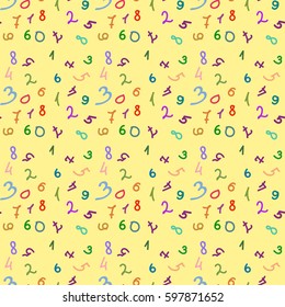 Cute baby seamless pattern with numbers