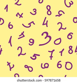 Cute baby seamless pattern with numbers