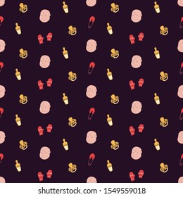 Cute baby seamless pattern vector