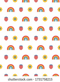 Cute baby seamless pattern. Vector illustration.