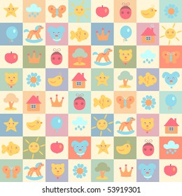 cute baby seamless pattern.vector illustration