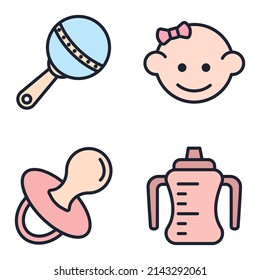 cute baby set icon symbol template for graphic and web design collection logo vector illustration