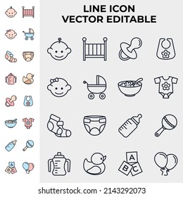 cute baby set icon symbol template for graphic and web design collection logo vector illustration