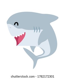 Cute baby shark animal character cartoon
