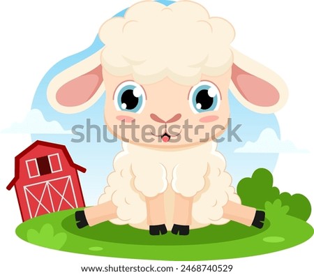 Similar – Image, Stock Photo Little cute lambs with parents