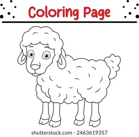 cute baby sheep coloring page for kids