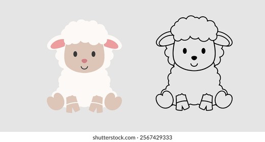 Cute Baby Sheep, Farm Animal, Sheep, Farm, Baby Farm Animal, Sheep Png, Baby Sheep, Baby Farm Animals, Digital Download, Vector Files for Cricut
