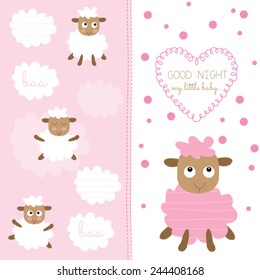 cute baby sheep vector illustration