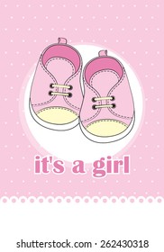 Cute baby shoes for a girl vector illustration