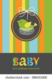 cute baby shower card design. vector illustration
