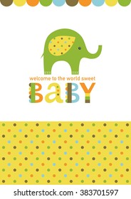 cute baby shower card design. vector illustration