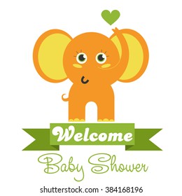 cute baby shower card design. vector illustration