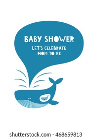 Cute baby shower card design. Mother and baby. Vector illustration.