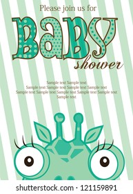 cute baby shower card with giraffe