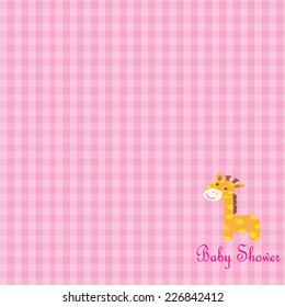 cute baby shower card with cute giraffe. vector illustration