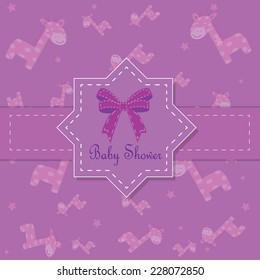 cute baby shower card with cute giraffe. vector illustration