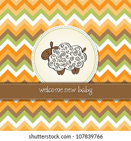 cute baby shower card with sheep