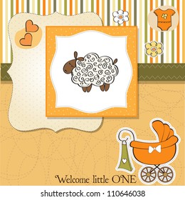 cute baby shower card with sheep