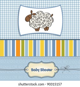 cute baby shower card with sheep