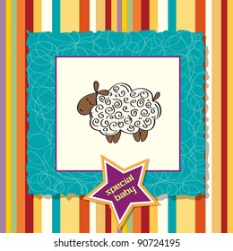 cute baby shower card with sheep