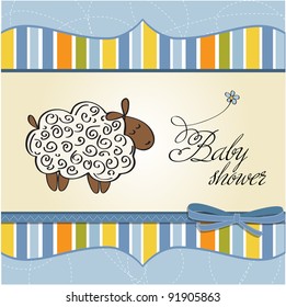 cute baby shower card with sheep