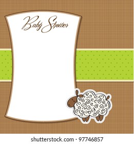 cute baby shower card with sheep