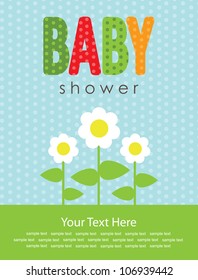 cute baby shower card. vector illustration