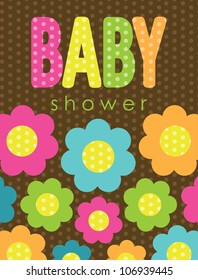 cute baby shower card. vector illustration