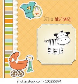 cute baby shower card with zebra