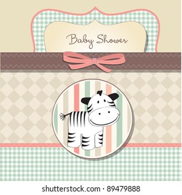cute baby shower card with zebra
