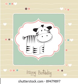 cute baby shower card with zebra