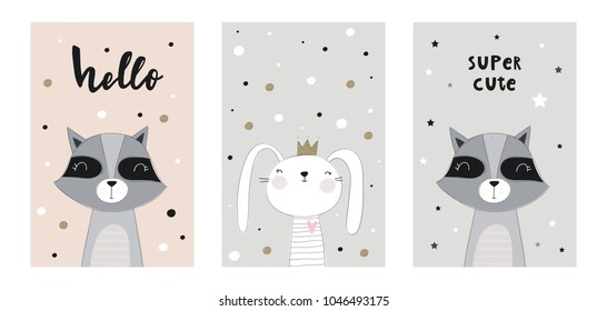 Cute baby shower cards with bunny