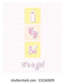 Cute baby shower card/Vector illustration