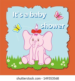 cute baby shower with elephant