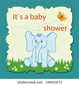 cute baby shower with elephant